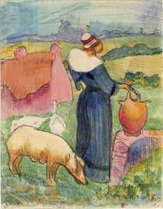 Emile Bernard - A Rustic Scene