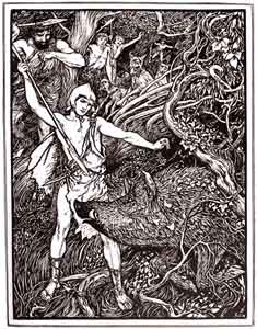 H.J. Ford - Young Odysseus Fights a Wild Boar and Gets the Wound in His Thigh H.J. Ford - Young Odysseus Fights a Wild Boar and Gets the Wound in His Thigh