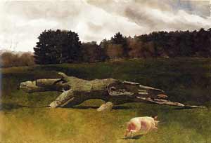 James Wyeth - The Runaway Pig (#1) James Wyeth - The Runaway Pig (#1)